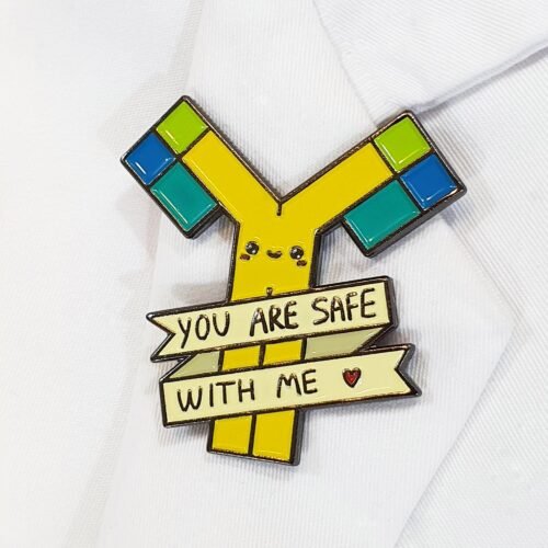 Buy You're Safe with Antibody Enamel Pin | MedicoStore مدكو ستور